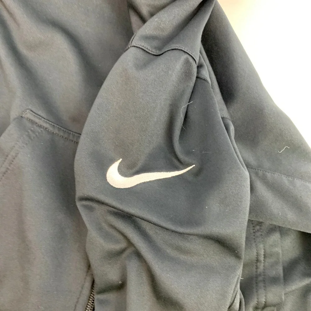 Kids Nike Dri-FIT Full Zip Hooded‎ Jacket Black Neon Green Athletic